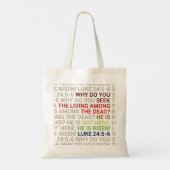 He is Risen Tote Bag (Achterkant)