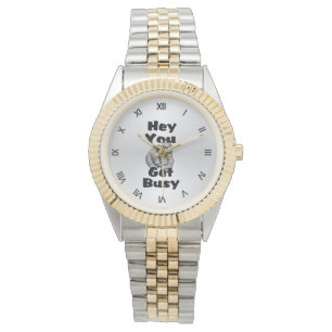 Hé, je krijgt bezige Vinger Silver Horloge