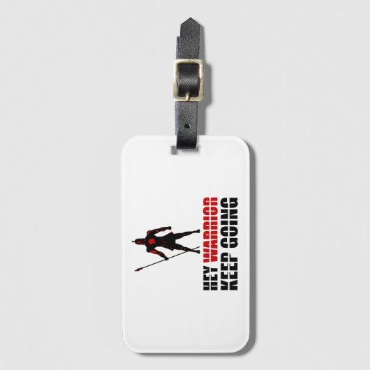 Hé krijger blijft doorgaan. bagagelabel (Voorkant (verticaal))