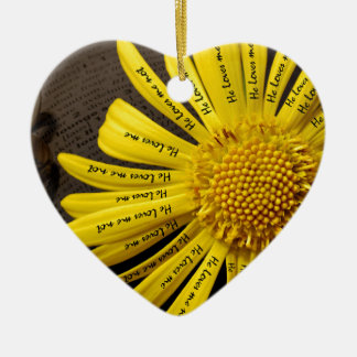 he loves me he loves me not keramisch ornament