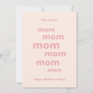 Hé mam, roze harten Glitter Happy Moederdag Feestdagenkaart