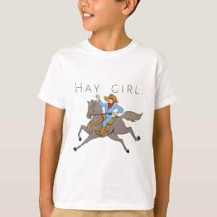 Hé meisje hé meisje paard grappig t-shirt