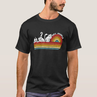 hé mensen katten bij retro zonsondergang t-shirt