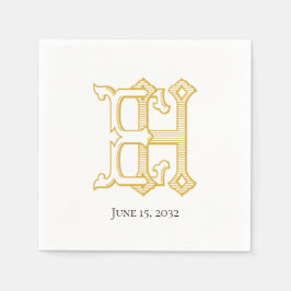 HE Monogram of EH Monogram Napkins Servet