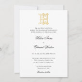 HE Monogram of EH Monogram Wedding Invitations Kaart (Voorkant)