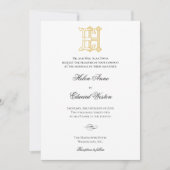 HE Monogramme ou EH Monogramme Mariage Invitations (Devant)