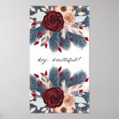 Hé mooie kerstFloral Poster (Voorkant)