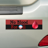 Hé Obama - geen bloed voor olie Bumpersticker (Op auto)