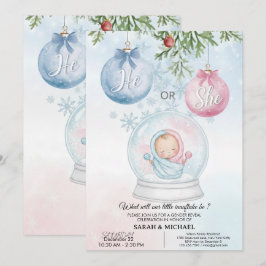 He or She? Festive Christmas Gender Reveal Party  Kaart