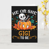 He Or She Gigi To Be Halloween Skeleton Baby Revea Kaart (Gele Bloem)