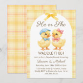 He or She WADDLE IT BE? Gender Reveal Invitation (Devant / Derrière)
