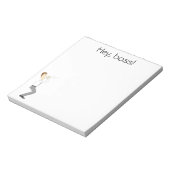 Hé, patron ! Bloc-notes avec homme d'affaires (Tourné)