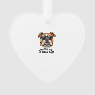 Hé Paws Up Bulldog Vintage avec Lunettes de Soleil