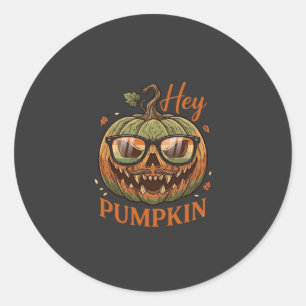 Hé Pompoen Halloween Jack Lantern Bril Snor Ronde Sticker