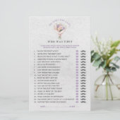 He Said She Said Elegant Floral Bridal Shower Game (Staand voorkant)