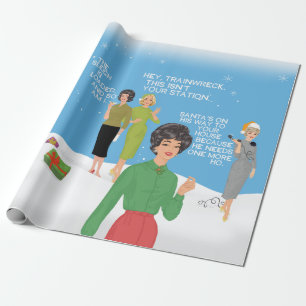 Hé treinwrak, dit is je station niet. cadeaupapier