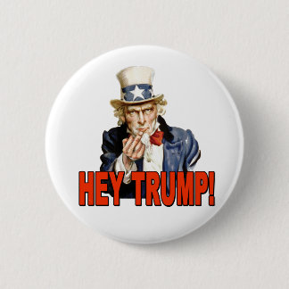 Hé Trump! Oom Sam met middelvinger anti-Trump Ronde Button 5,7 Cm