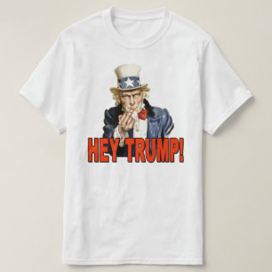 Hé Trump! Oom Sam met Middle Finger Anti Trump T-shirt