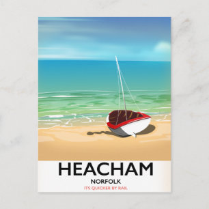 Heacham Norfolk vintage zeeposter Briefkaart
