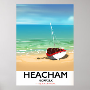 Heacham Norfolk vintage zeeposter Poster