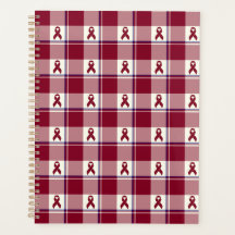 Head and Neck Cancer Awareness Plaid Burgundy