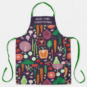 Head Chef Personalized Modern Vegetable Pattern Schort (Voorkant)