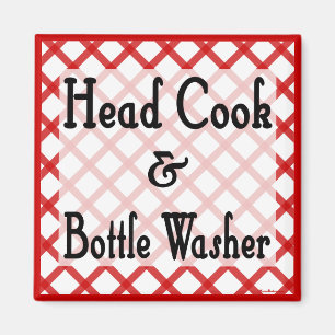 Head Cook en Bottle Washer Keuken Gezegde Magnet Magneet