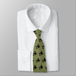 Head Cook - Novelty Cooking Guy Motif op Striped Stropdas