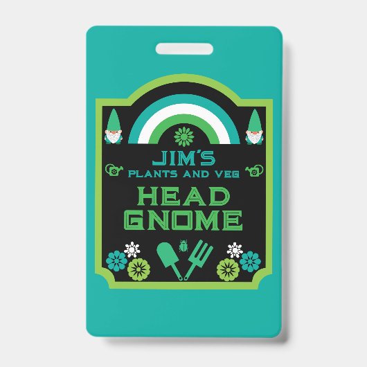 Head Garden Gnome Gardener Badge (Voorzijde)