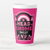 Head Garden Gnome Gardener Latte Mok (Voorkant)