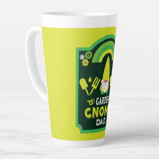 Head Garden Gnome Gardener Latte Mok (Linkerhoek)