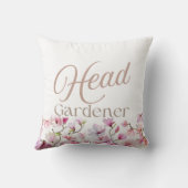 Head Gardener Elegant Script Bloemen Kussen (Achterkant)