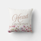 Head Gardener Elegant Script Bloemen Kussen (Voorkant)