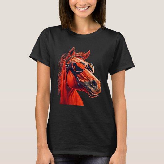 Head Horses  Humorous Sunglasses  2 T-shirt (Voorkant)