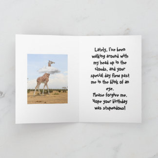 HEAD IN THE CLOUDS - BELATED BIRTHDAY CARD FEESTDAGEN KAART