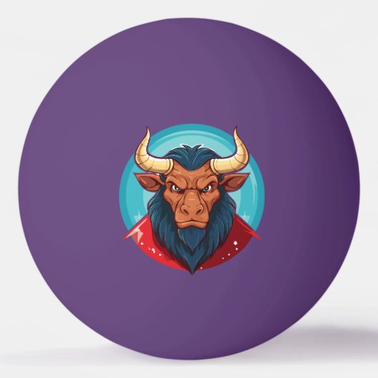 Head of a minotaur from greek mythology pingpongballen (Voorkant)