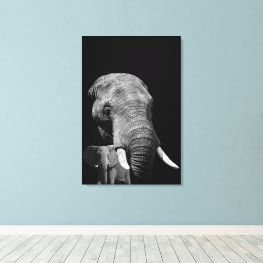 Head strong Elephant Canvas Afdruk (Insitu (Houten vloer))