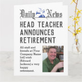 Head Teacher Retirement Kaart om te personaliseren (Gele Bloem)