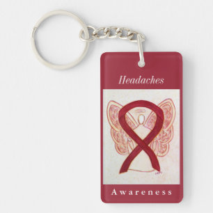 Headaches Awareness Ribbon Guardian Angel Sleutelh Sleutelhanger