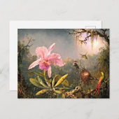 Heade - Cattleya Orchid en Drie Hummingvogels Briefkaart (Voorkant / Achterkant)