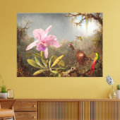 HEADE Cattleya Orchidee en drie kolibries (1871) Canvas Afdruk (Insitu (Woonkamer))