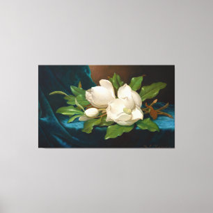 HEADE Giant Magnolias op een Blauw Fluweel Doek 18 Canvas Afdruk