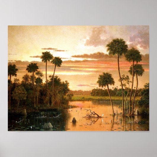 Heade - Great Florida Sunset, mooi kunstschilderij Poster (Voorkant)