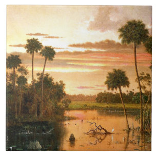 Heade - Great Florida Sunset, mooi kunstschilderij Tegeltje