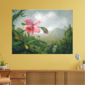 HEADE Orchidee en kolibrie bij een waterval 1902 Canvas Afdruk (Insitu (Woonkamer))