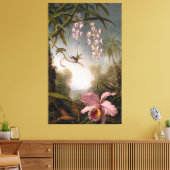 HEADE - Orchideeën en Spray Orchideeën met Humminb Canvas Afdruk (Insitu (Woonkamer))