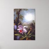 HEADE - Orchideeën, passiebloemen en kolibrie Canvas Afdruk (Voorkant)