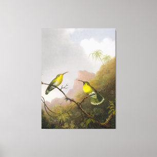 HEADE  Twee Kolibrie Koperstaartamazili - Canvas Afdruk