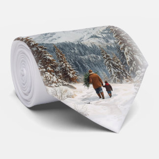 Heading Home - Mens Custom Christmas Necktie    Stropdas