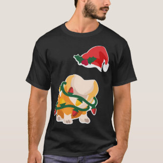 headless corgi body pak with christmas hat t-shirt